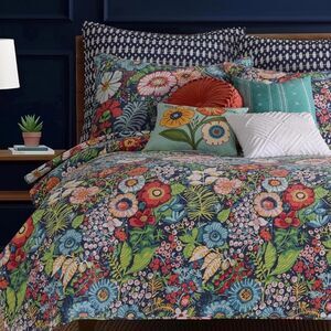 🆕 PB Style Bohemian Moody KING Quilt Bedding Set Shams Pillow Reversible Cotton